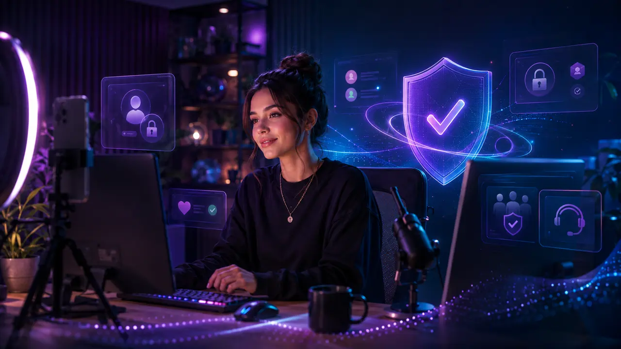 Espace créateur sécurisé avec protections de compte et assistance